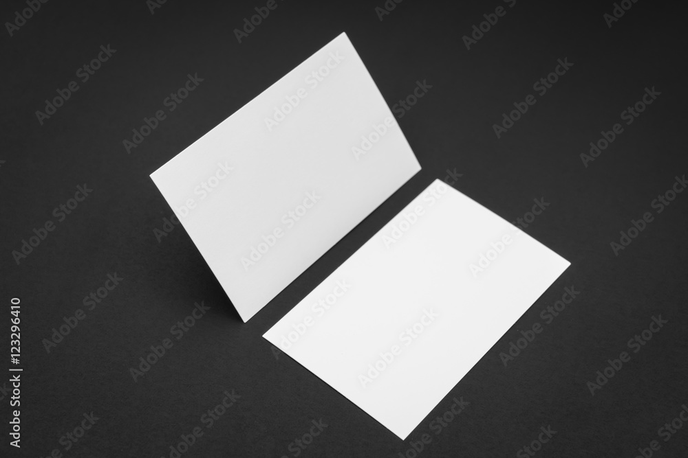 Business cards on black background . Business cards on black background .