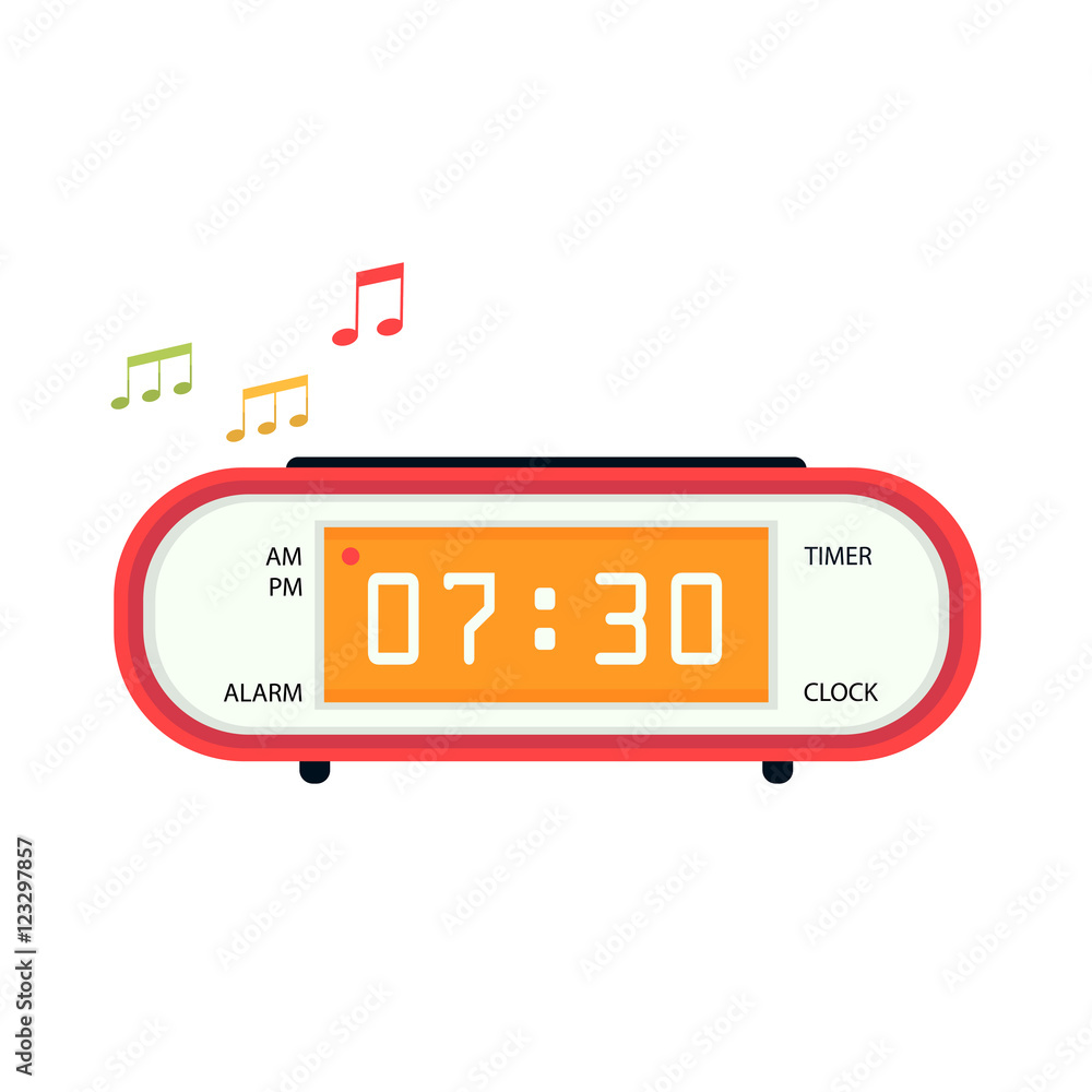 Obraz premium Alarm clock icon. Flat design style.