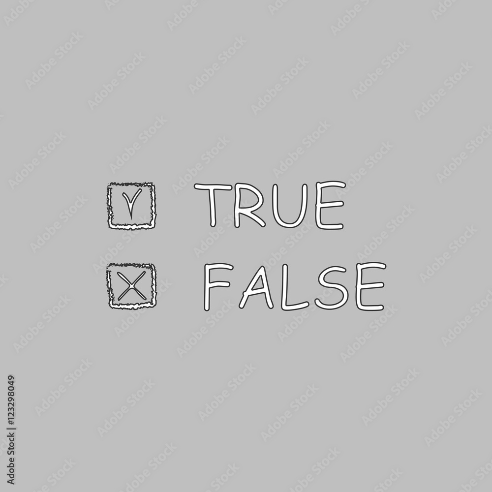 Obraz premium True and False computer symbol