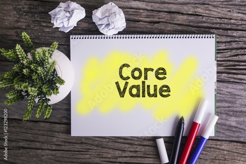 Core values. / Notes about core values,concept.