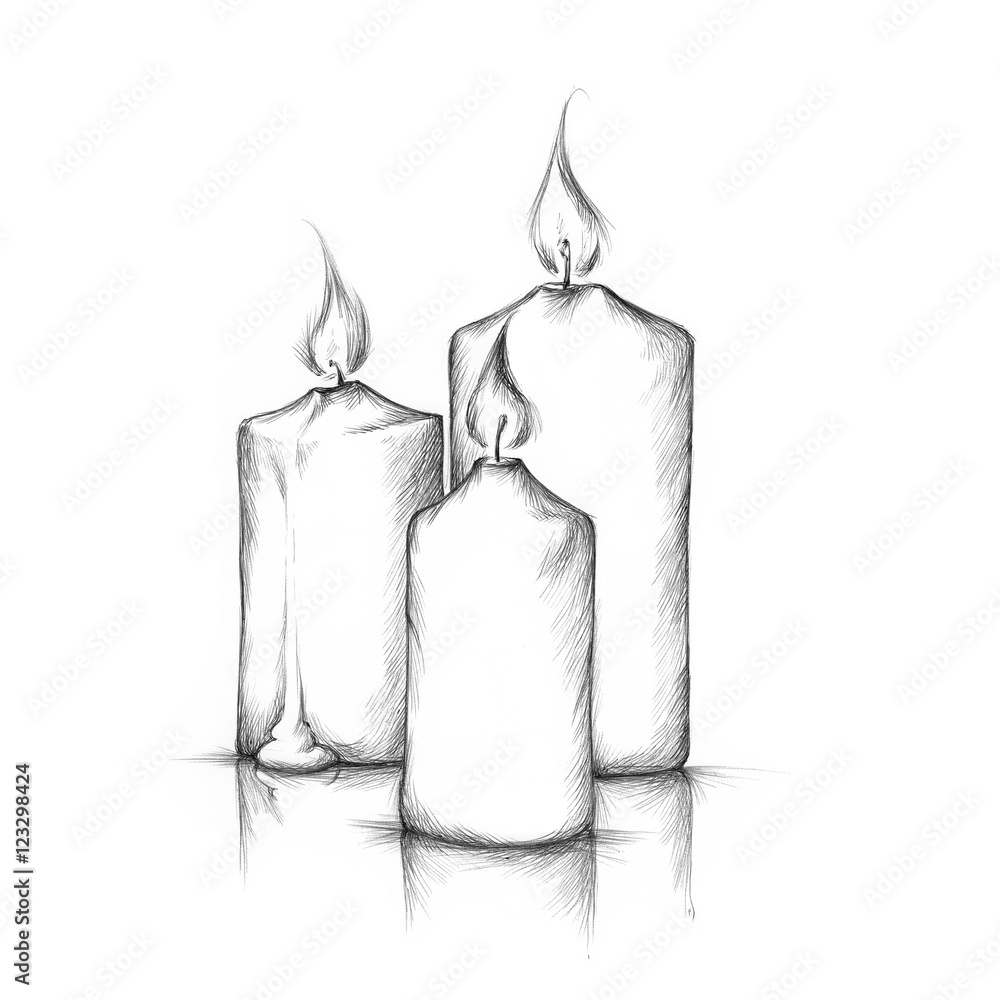 Obraz premium Drei brenende Kerzen