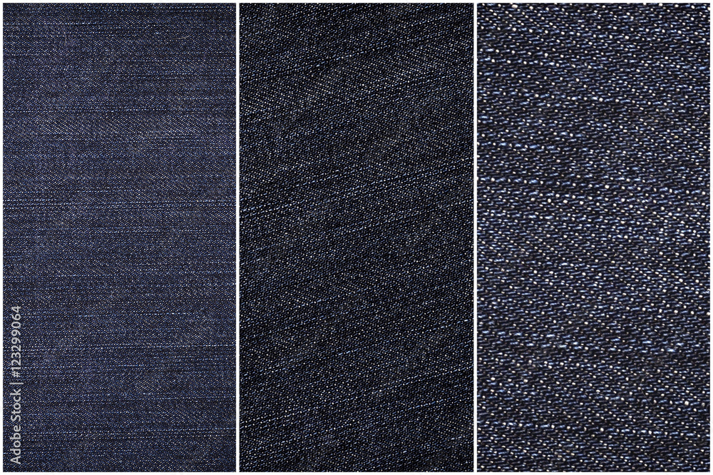 Fototapeta premium a blue shabby jeans texture close up set
