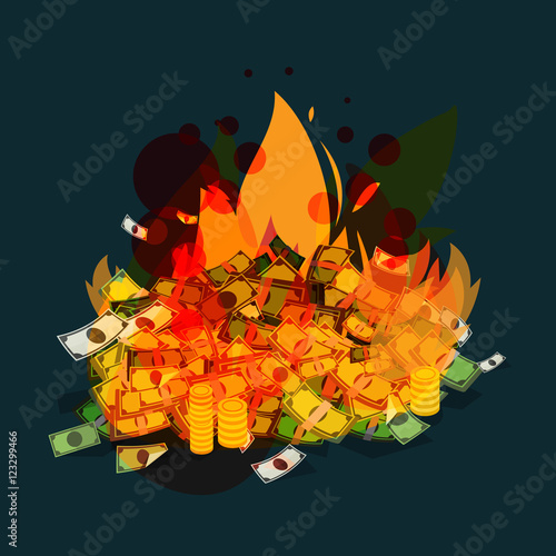 burning money - vector