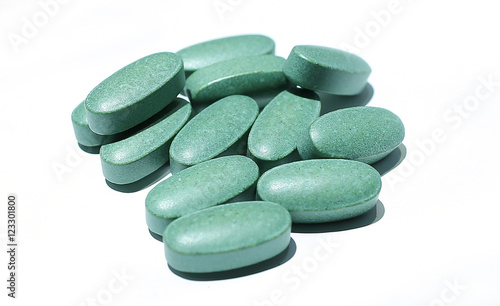 Pills on a white background