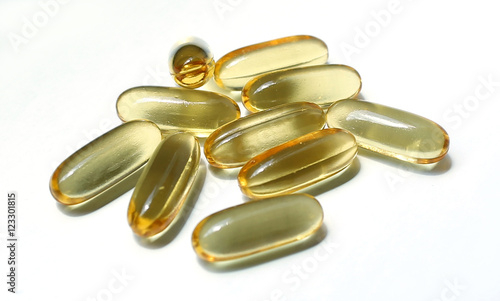 Pills on a white background