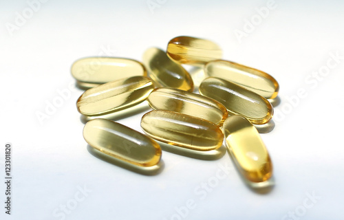 Pills on a white background