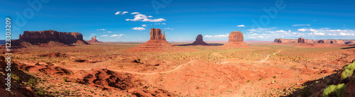 Panorama of the famous Buttes of Monument Valley, Utah, USA