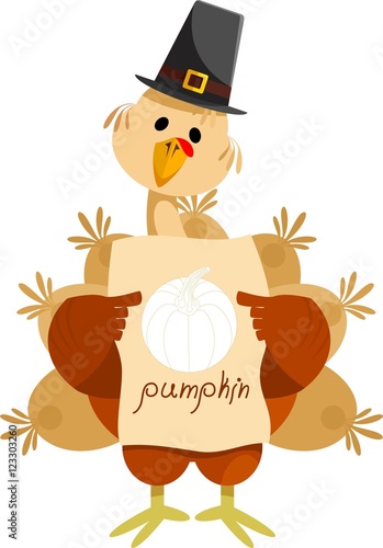 Turkey with the image of a pumpkin