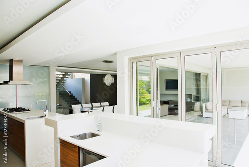 Wallpaper Mural Modern white kitchen clean interior design Torontodigital.ca