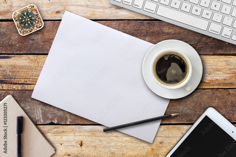 home business desk with communication device. empty space for text home business desk with communication device. empty space for text