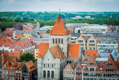 Tournai skyline in Belgium.