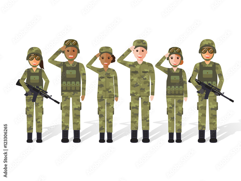 Naklejka premium Military people