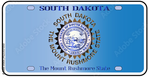 South Dakota License Plate Flag