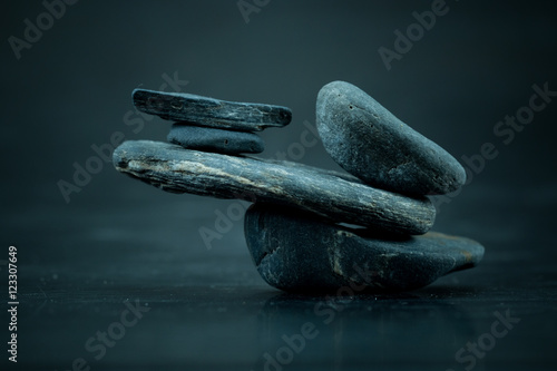 Canvas Print macro stones scene, zen like concepts