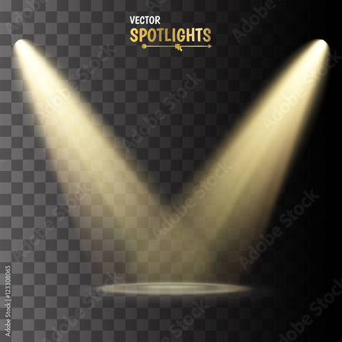 Vector Spotlights. Scene. Light Effects.
