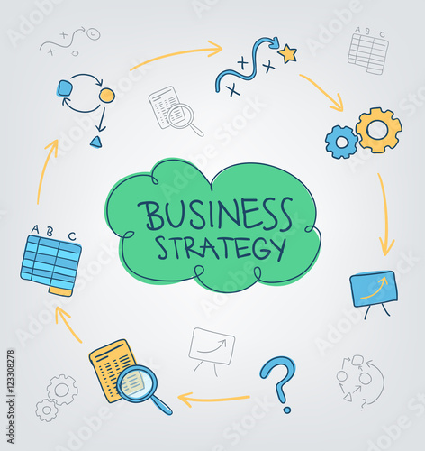 Colorful scheme of business strategy