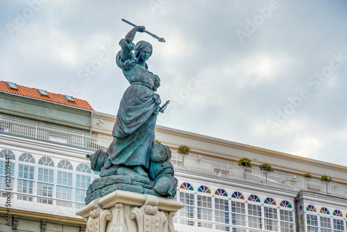 Monument to Maria Pita, A Coruna, Galicia, Spain.