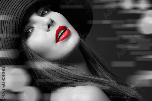 Black and white portrait of...
