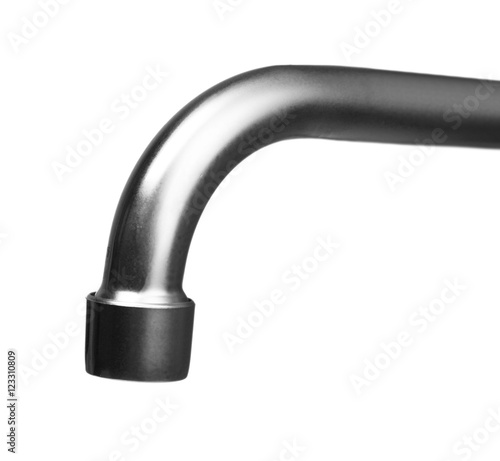 Metal tap isolated on white, closeup