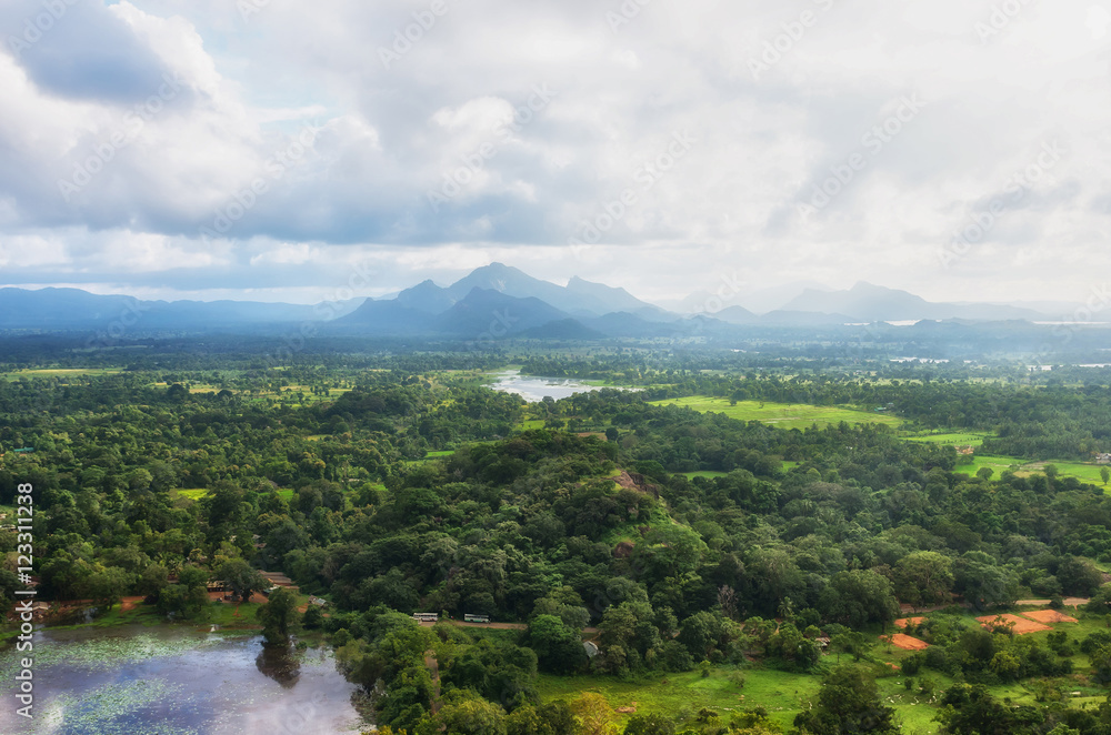 Beautiful view from Sigiriya Lion Rock. Sri Lanka