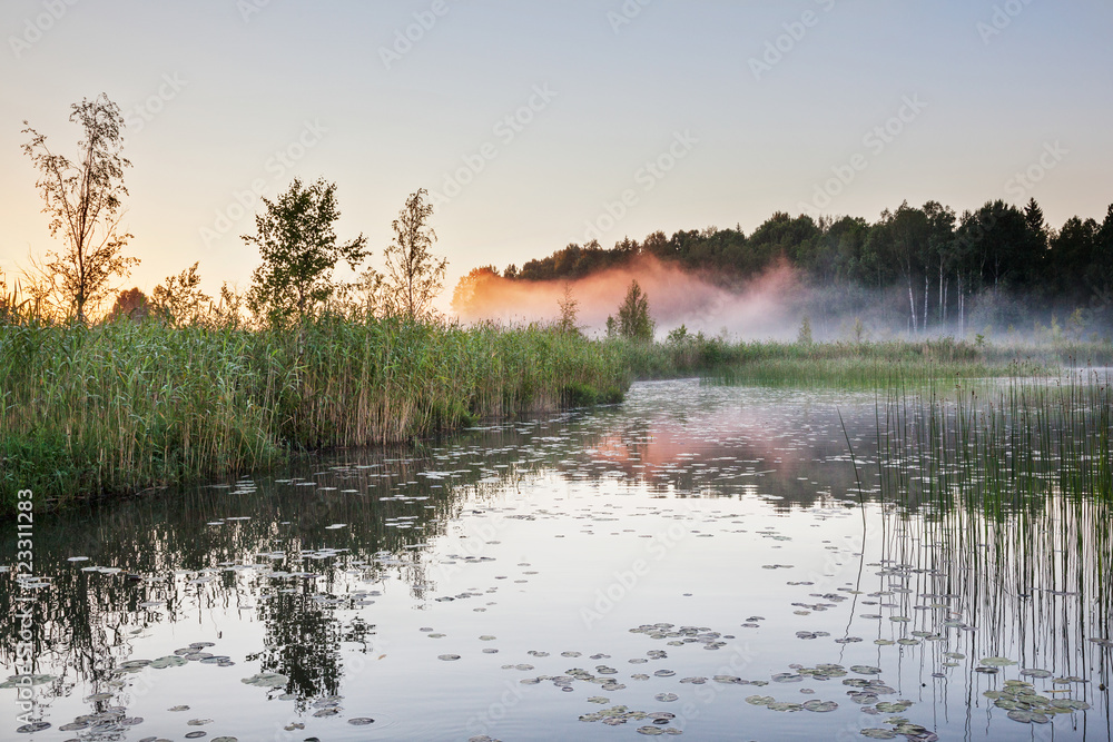 Mist on a lake at dawn Mist on a lake at dawn