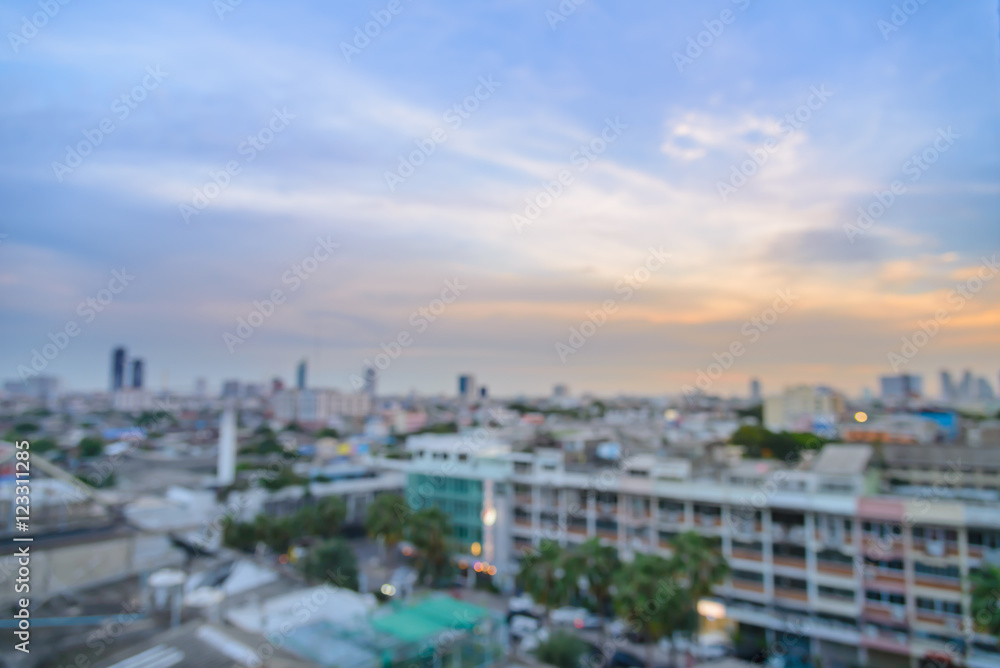 abstract blur of Bangkok city - Cityscape