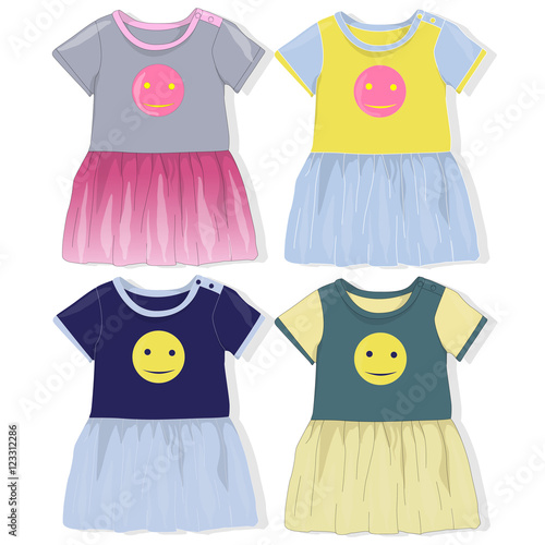 baby dress vector.