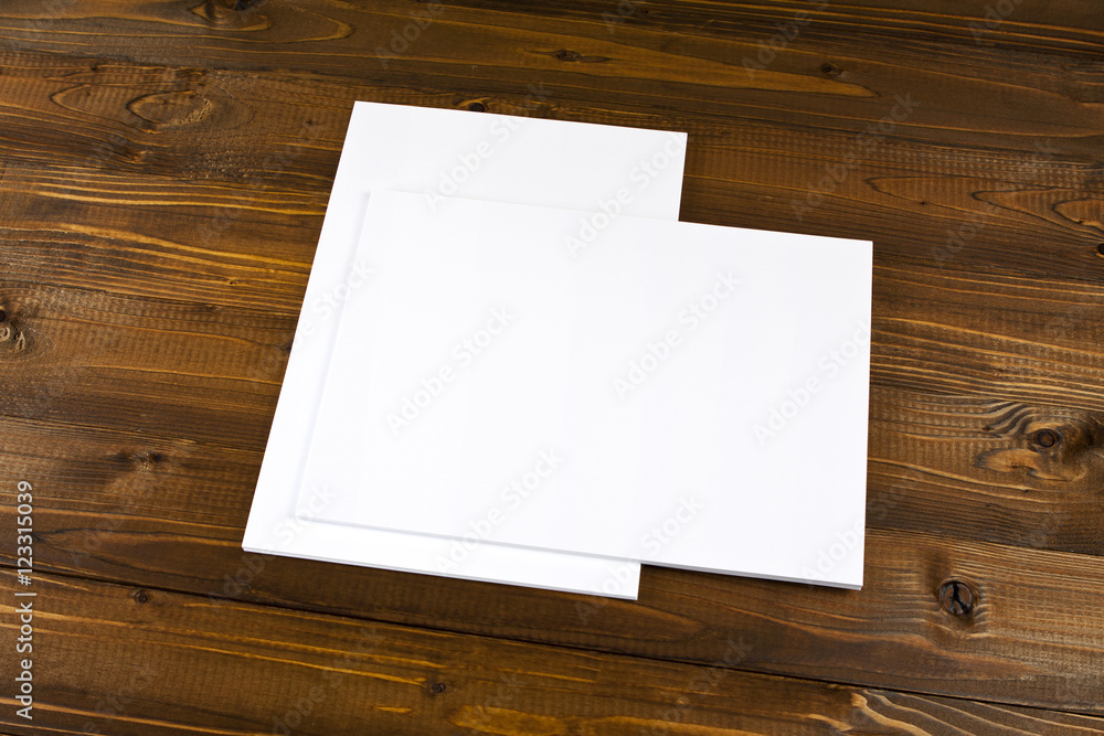 Blank flyer poster on wood to replace your design. Blank flyer poster on wood to replace your design.
