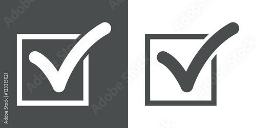 Icono plano casilla verificacion gris
