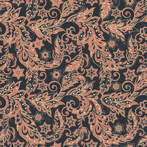 Seamless Floral pattern in Damask Style