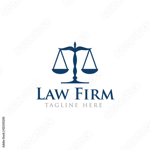 Law legal logo design vector photo