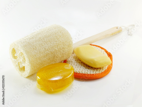 bath puff and loofah spa kit