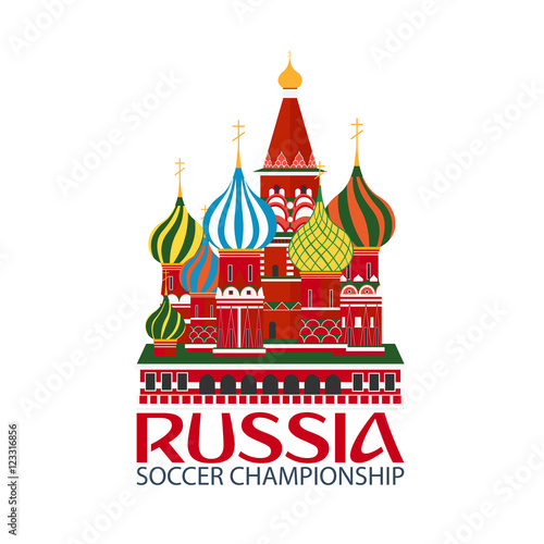 Russia Football banner. Vector flat illustration. Sport.