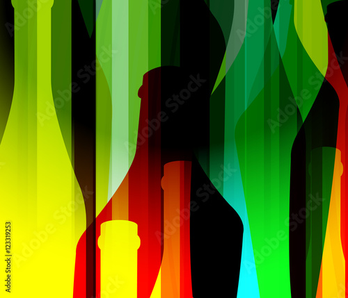 alcohol bottle color vector