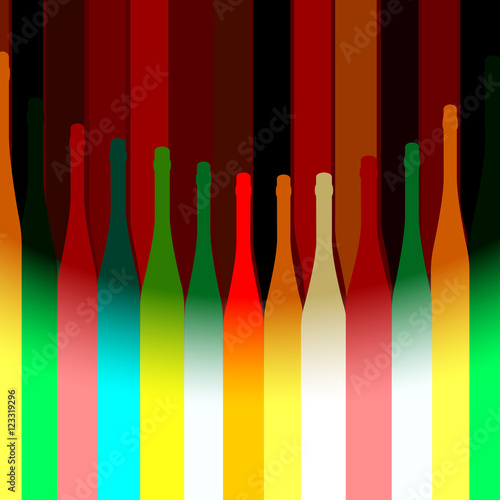 Colored background with bottles vector