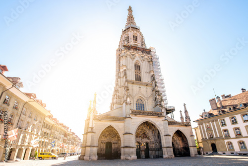 Munster church in the center of Bern old town in Switzerland photo