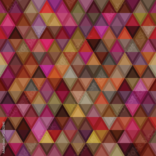 Colorful abstract geometric triangle pattern. Seamless flat background.