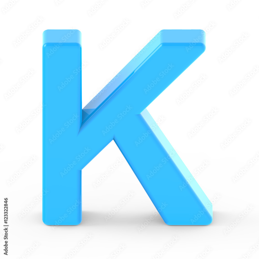 light blue letter K light blue letter K