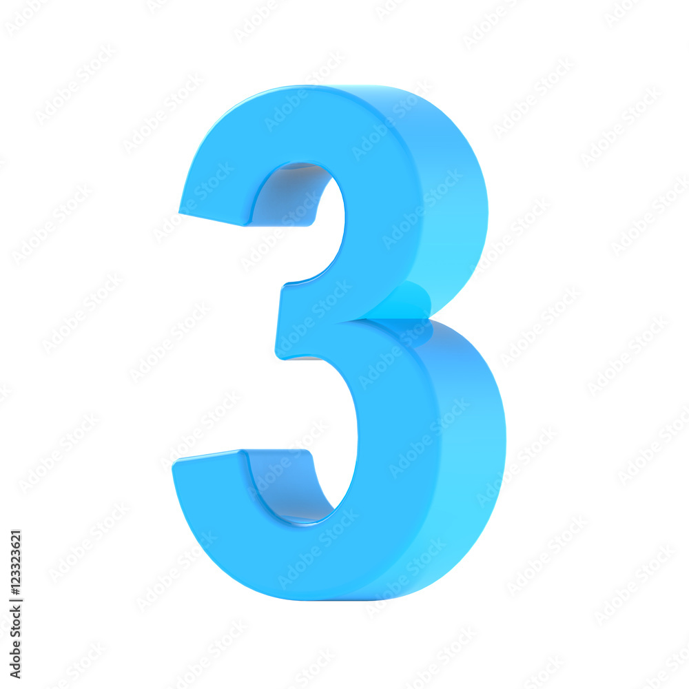 light blue number 3 light blue number 3