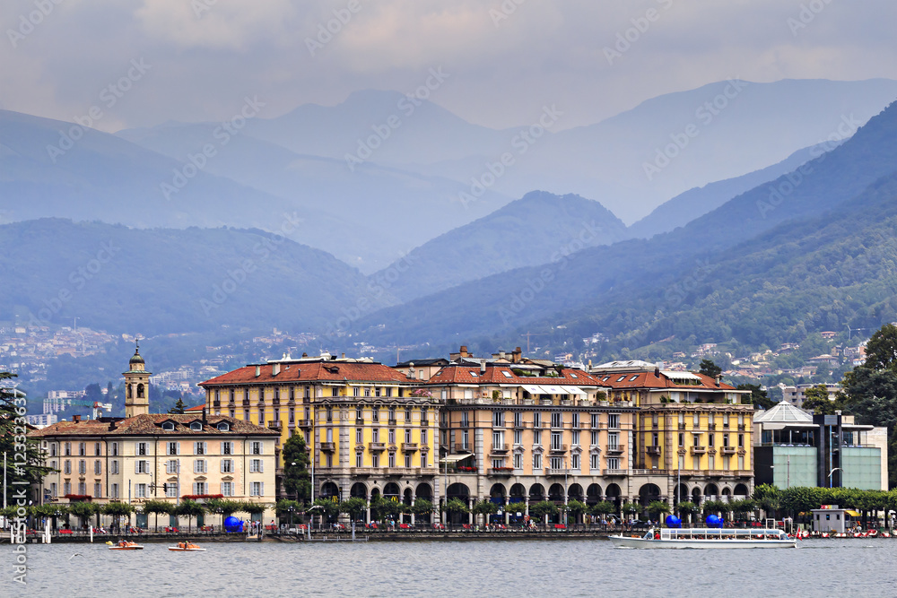 Lugano Waterfront HOuses Mountains