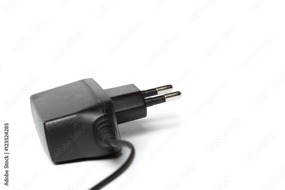 Electric power adapter isolated on white background Electric power adapter isolated on white background