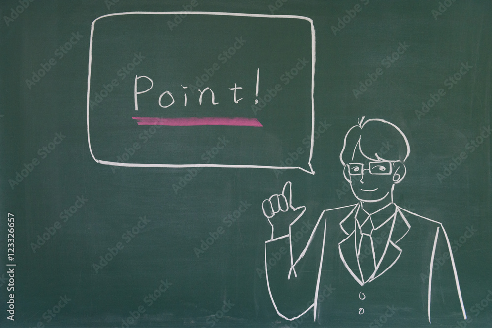 point written on the chalkboard