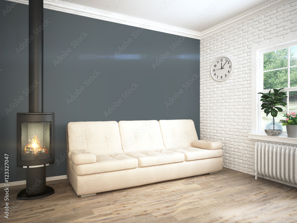 Fototapeta premium Modern bright interior . 3D rendering