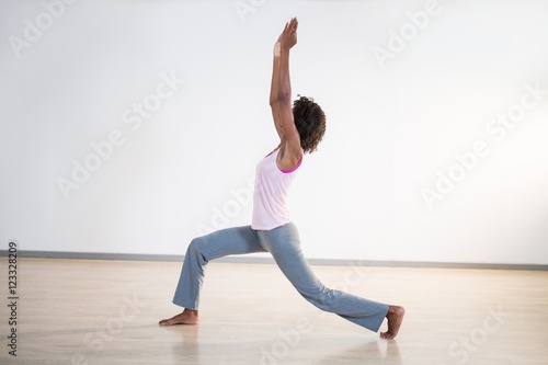 Woman performing yoga