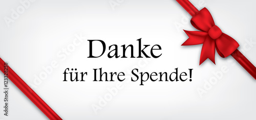 Danke für ihre Spende - Dankeskarte mit roter Schleife