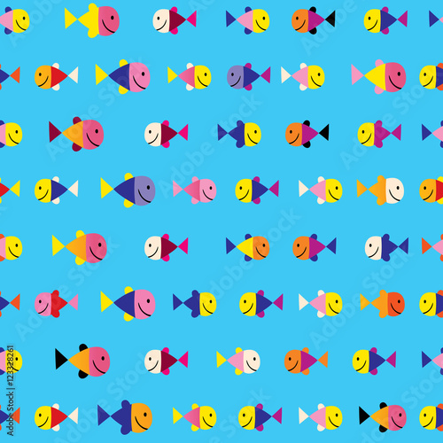 fish underwater sea seamless pattern