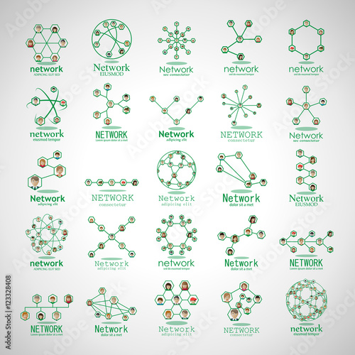 People Network Icons Set - Isolated On Gray Background - Vector Illustration, Graphic Design. For Web,Websites,App, Print,Presentation Templates,Mobile Applications And Promotional Materials