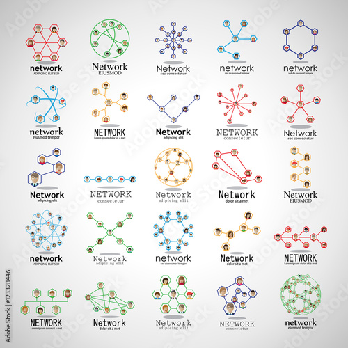 People Network Icons Set - Isolated On Gray Background - Vector Illustration, Graphic Design. For Web,Websites,App, Print,Presentation Templates,Mobile Applications And Promotional Materials