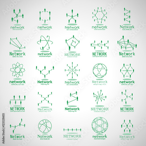 People Network Icons Set - Isolated On Gray Background - Vector Illustration, Graphic Design. For Web,Websites,App, Print,Presentation Templates,Mobile Applications And Promotional Materials