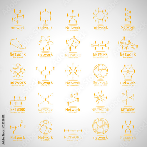 People Network Icons Set - Isolated On Gray Background - Vector Illustration, Graphic Design. For Web,Websites,App, Print,Presentation Templates,Mobile Applications And Promotional Materials